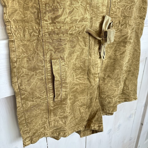 Free People Rhodes Chino Shorts Coverall‎ Sz XS Color Khaki Romper Linen Blend - Picture 5 of 8